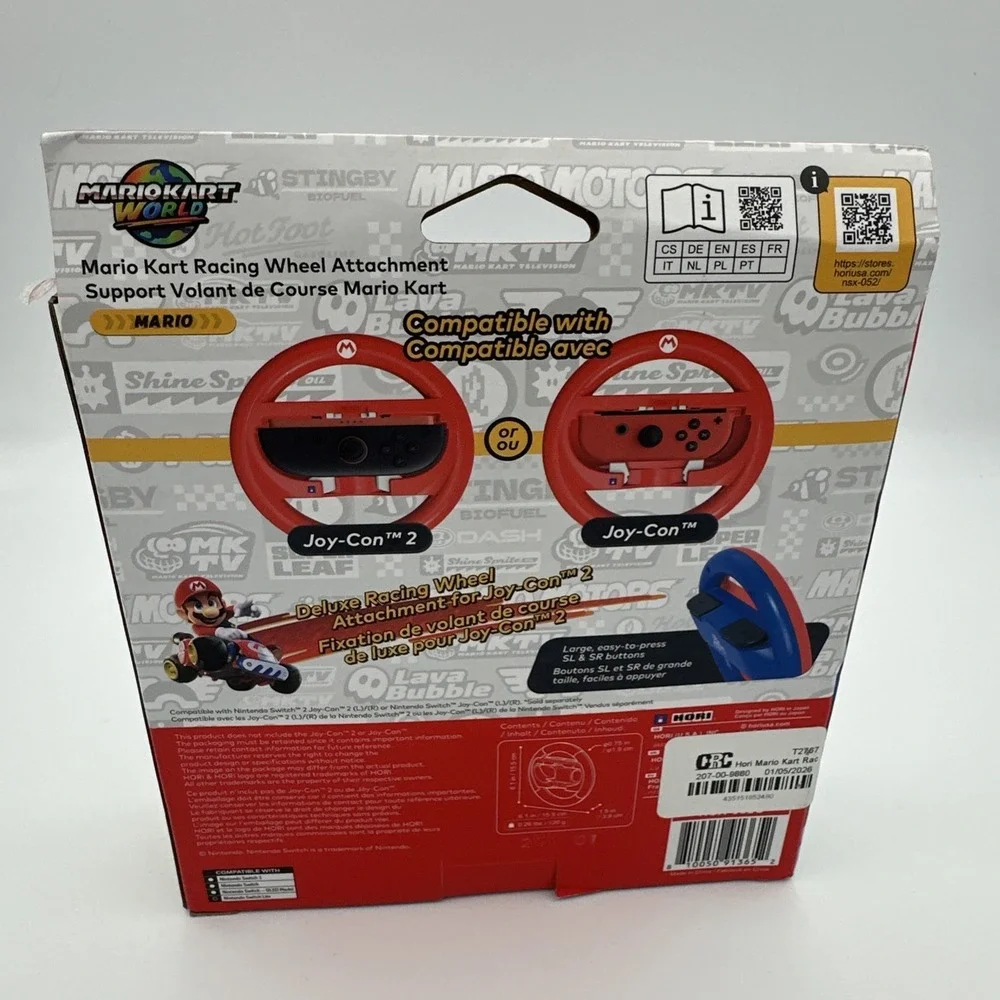 Hori Nintendo Switch 2 Mario Kart World Racing Wheel Attachement New